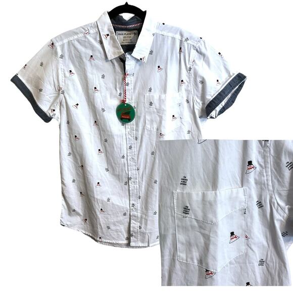 FREE PLANET CHRISTMAS SHIRT Men's Size M Snowman “I’m Having a Meltdown” - Picture 1 of 6